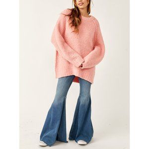 FREE PEOPLE Teddy Sweater Tunic / Pale Rosette - VERY COZY